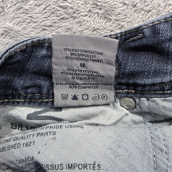 Silver Jeans Womens Size 31x32 Dark Wash Suki Surplus Bootcut Flap PocketCowgirl - Picture 8 of 12